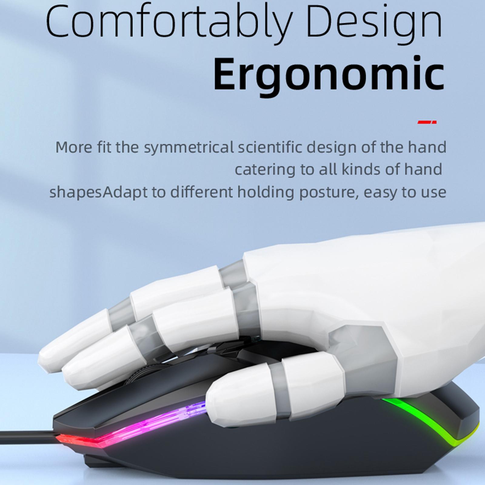 USB Wired Mouse Silent Game Precise Positioning Ergonomic for Desktop Office