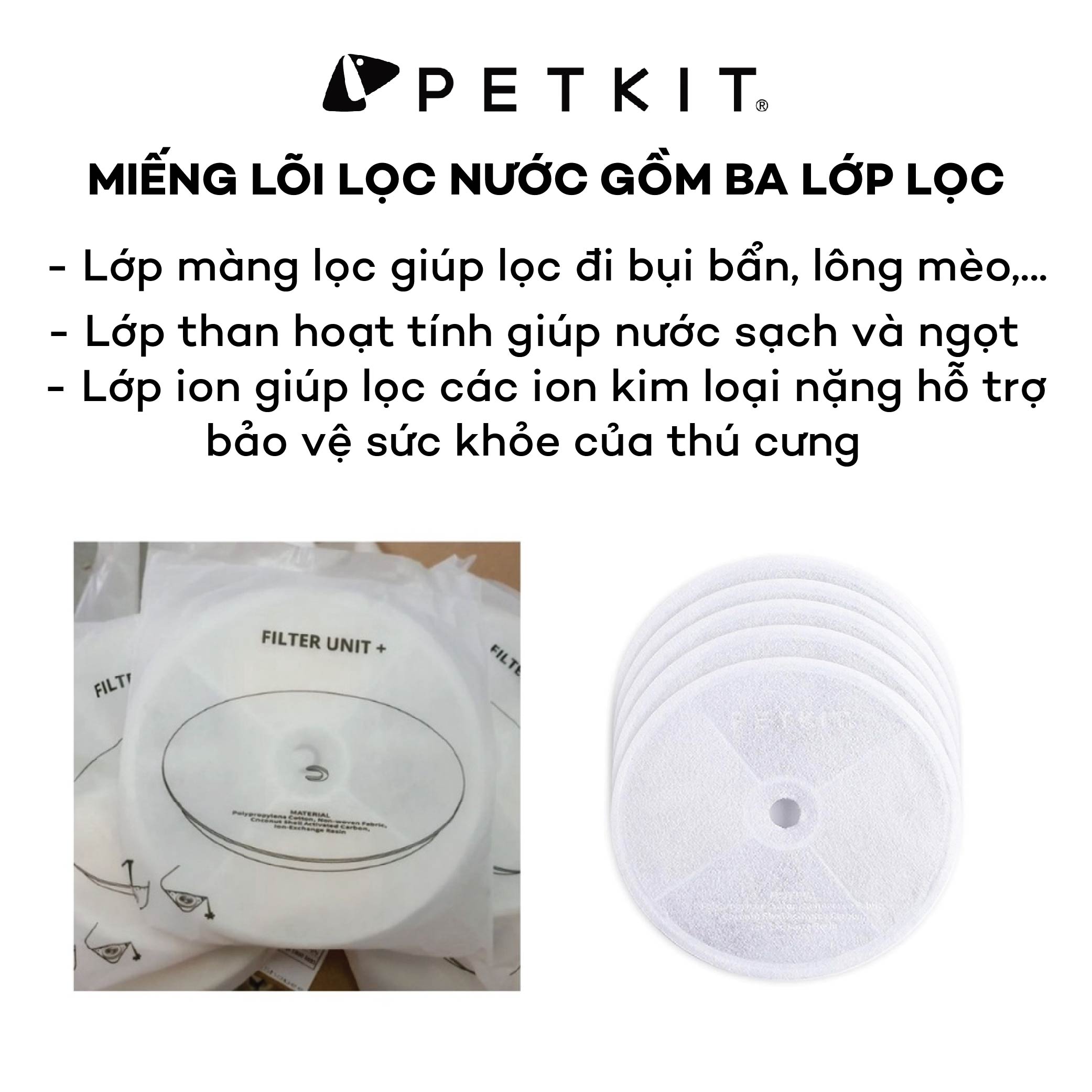 Tấm Lõi Lọc  Nước, Miếng Lọc Nước Cho Máy Petkit Phiên Bản Mới 3.0