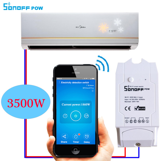 [Sonoff] S-PowR2 Công Tắc Thông Minh Sonoff Pow R2 Điều Khiển Từ Xa Qua Wifi 3G 4G