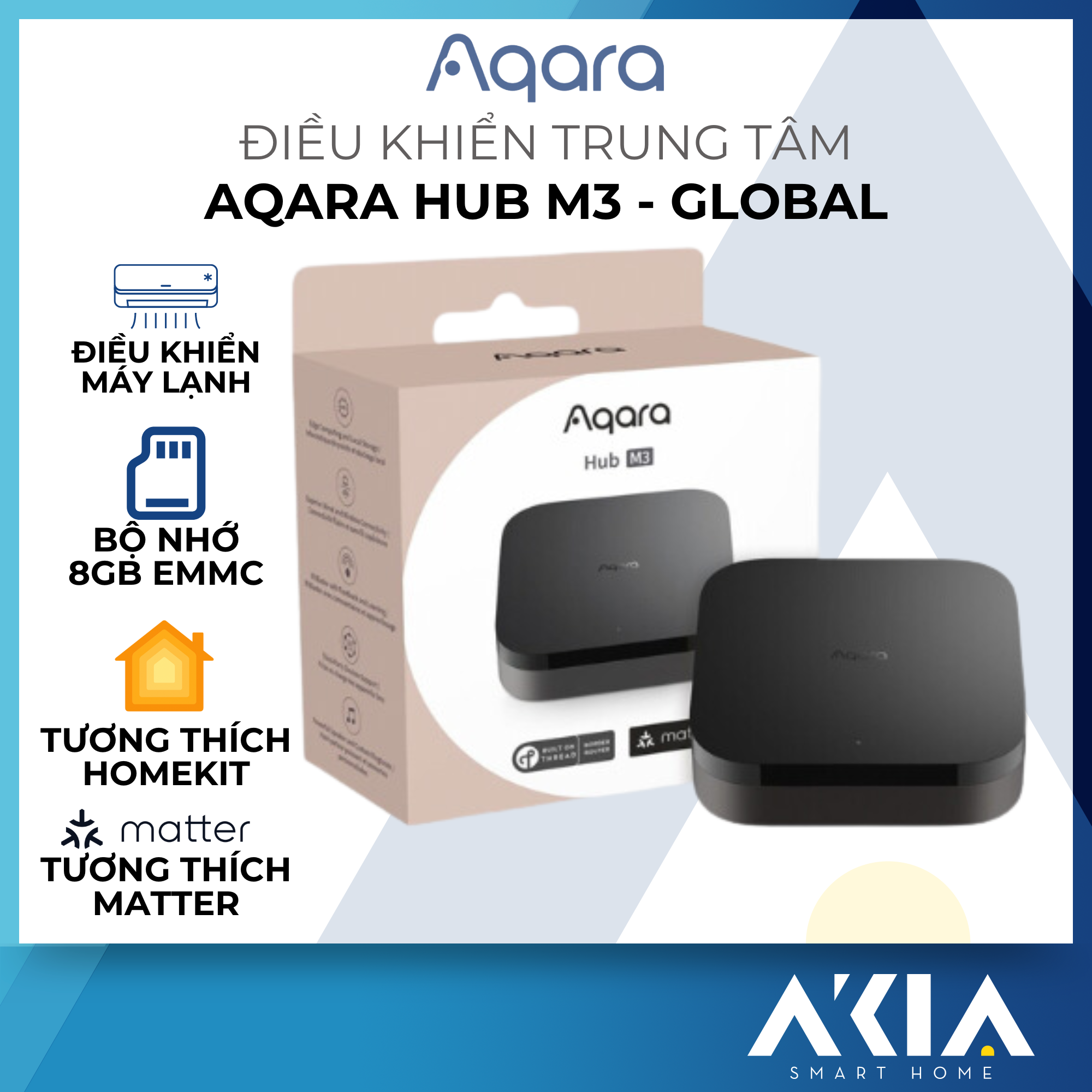 Aqara Hub M3 - Điều khiển trung tâm cấu hình mạnh, Tương thích Matter, HomeKit - Hàng chính hãng