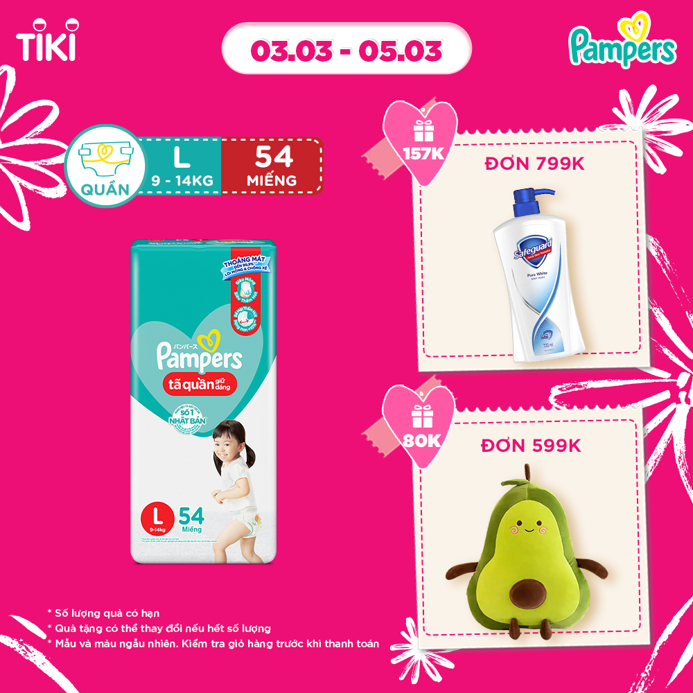 Tã/Bỉm Quần PAMPERS Giữ Dáng Mới Gói Đại M60/L54/XL48/XXL44