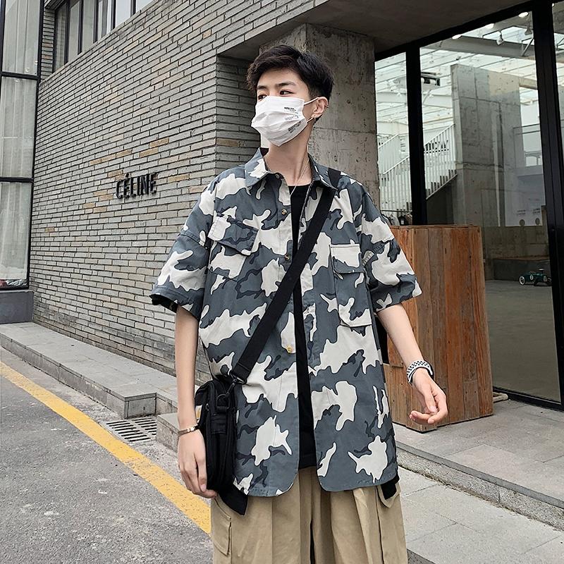 Áo Sơ Mi Ngắn Tay Họa Tiết Rằn Ri Thời Trang Dành Cho Nam