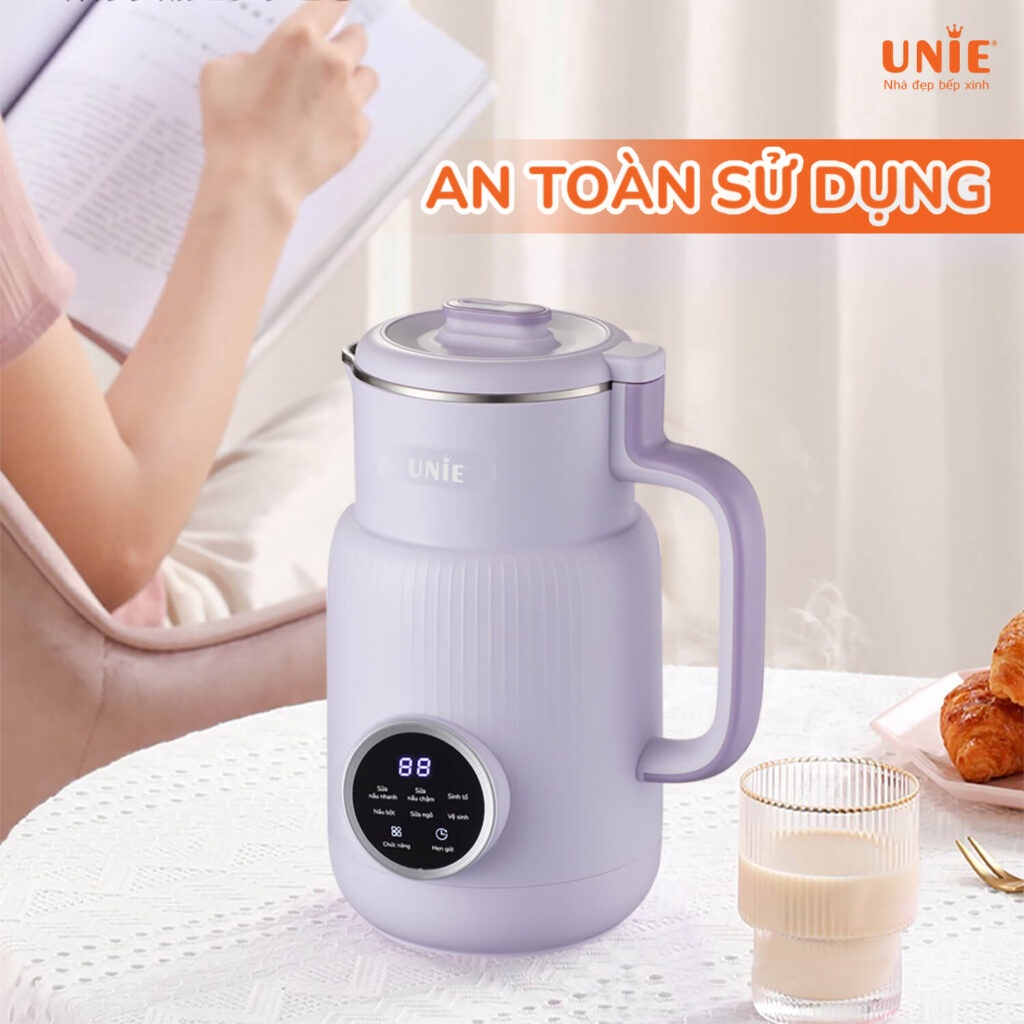 Máy làm sữa hạt Unie UMB08 PRO - Nắp INOX cải tiến ,dung tích 600ml, 6 chức năng xay nấu,xay nhuyễn mọi thực phẩm- HÀNG CHÍNH HÃNG