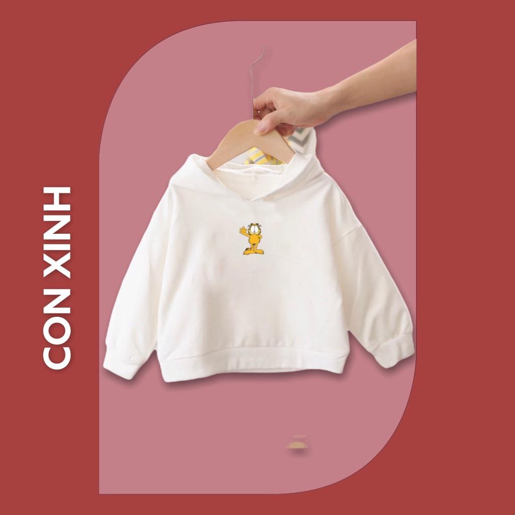 Áo hoodie unisex CON XINH nỉ form rộng nam nữ in hình mèo Masupilami,thời trang mùa đông cho trẻ em từ 4 đến 10 tuổi