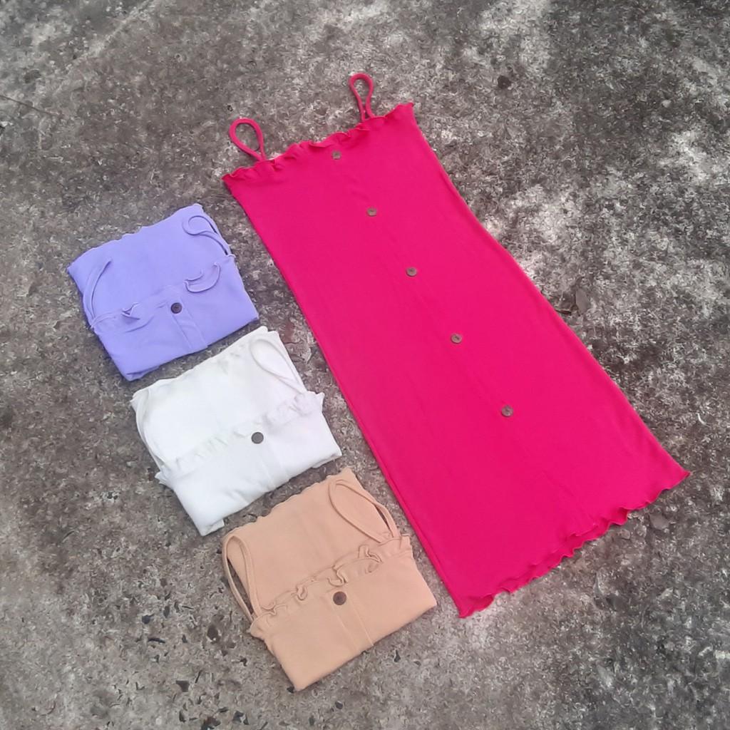 Váy 2 dây cúc cuốn biên thời trang XIXO - DAM0035