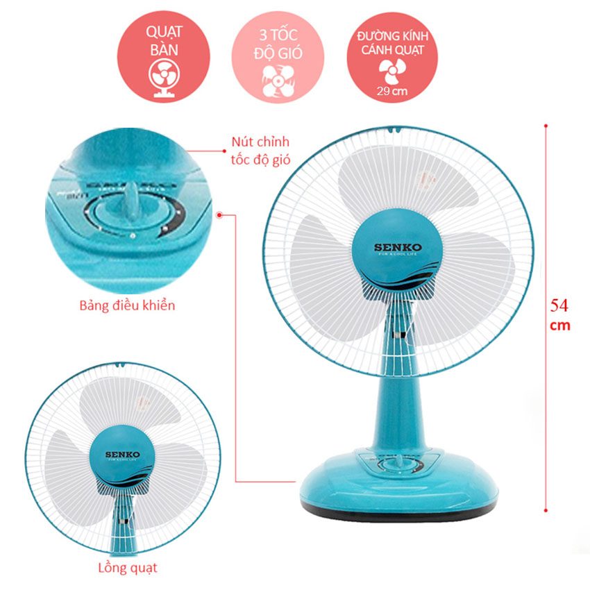 Quạt bàn Senko B1213 - Hàng chính hãng