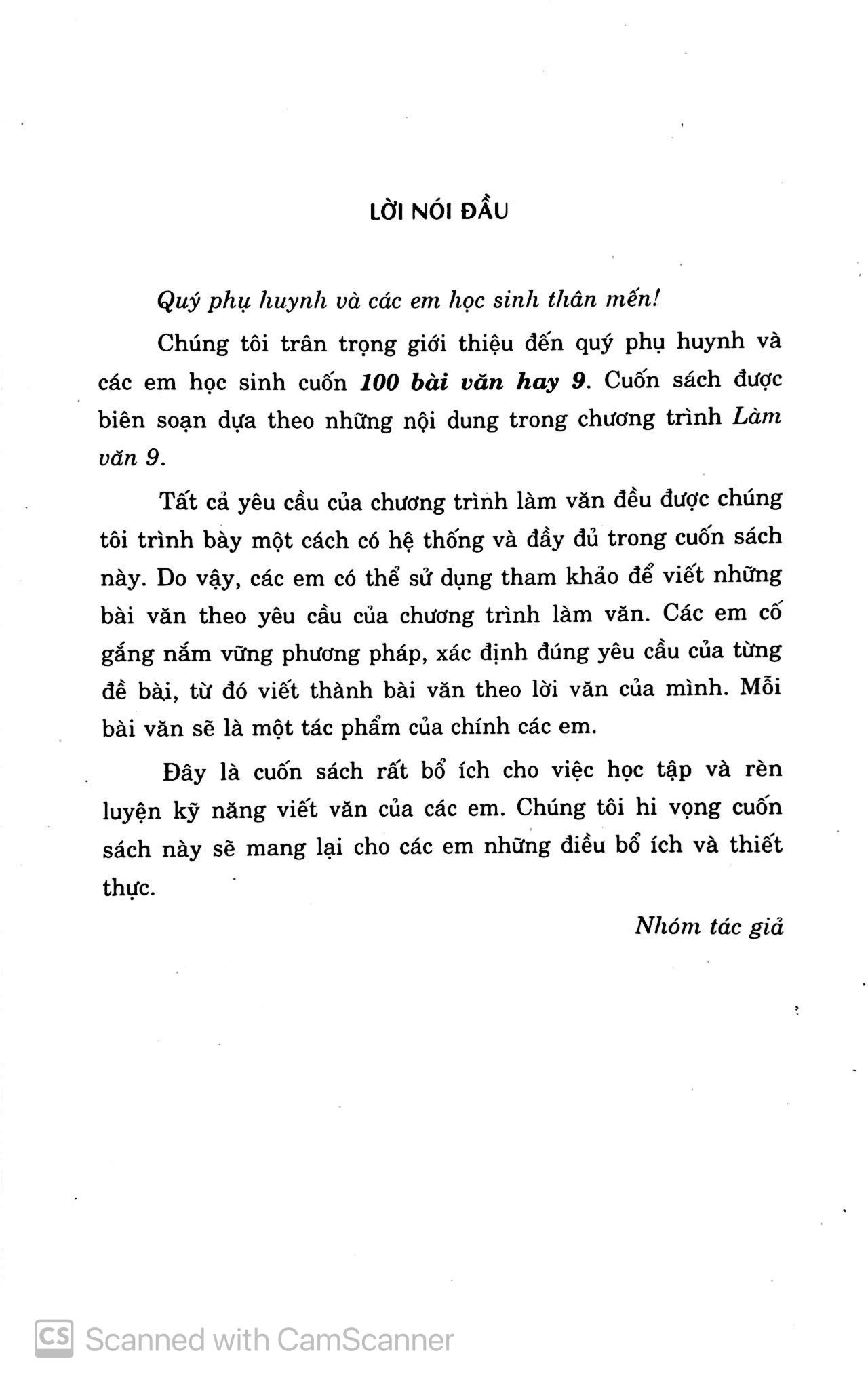 100 Bài Văn Hay Lớp 9