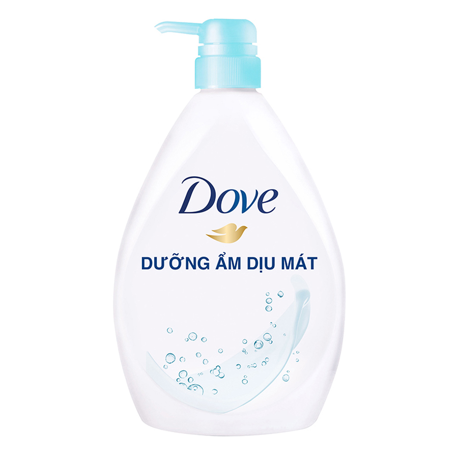 Sữa tắm dưỡng thể Dove Dưỡng ẩm dịu mát Aqua Moisture với 1/4 kem dưỡng da mặt 530g