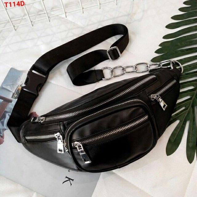 Túi đeo chéo da/ túi đeo bụng 2in1 nam/nữ chất đẹp