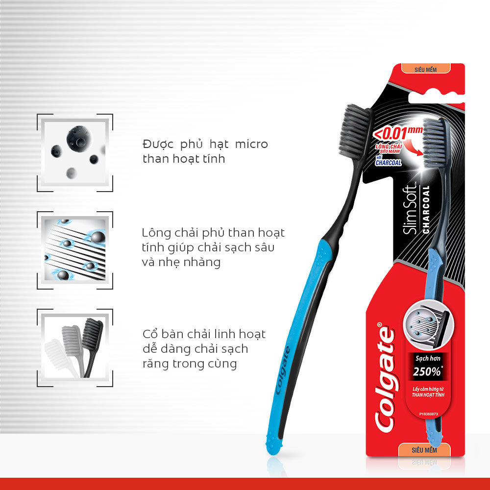 Bộ 2 kem đánh răng Colgate the mát bạc hà Maxfresh 230g/tuýp tặng kèm bàn chải lông tơ và 2 bàn chải đánh răng Colgate than hoạt tính kháng vi khuẩn SlimSoft Charcoal mềm mảnh