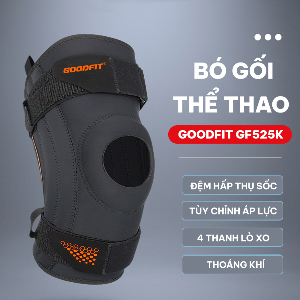 Đai bảo vệ đầu gối cao cấp GoodFit GF525K giúp tránh chấn thương, dùng trong tập Gym, bóng chuyển, chạy bộ