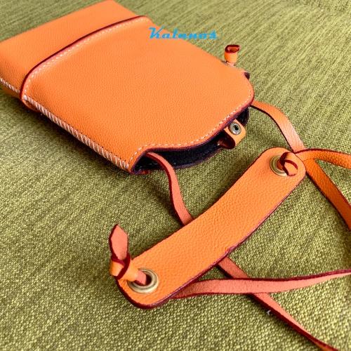 Túi xách nữ đeo chéo đẹp handmade độc đáo & cao cấp Kalanos KTNU3330-Cam, Túi xách da bò nữ nhỏ gọn đa năng màu cam