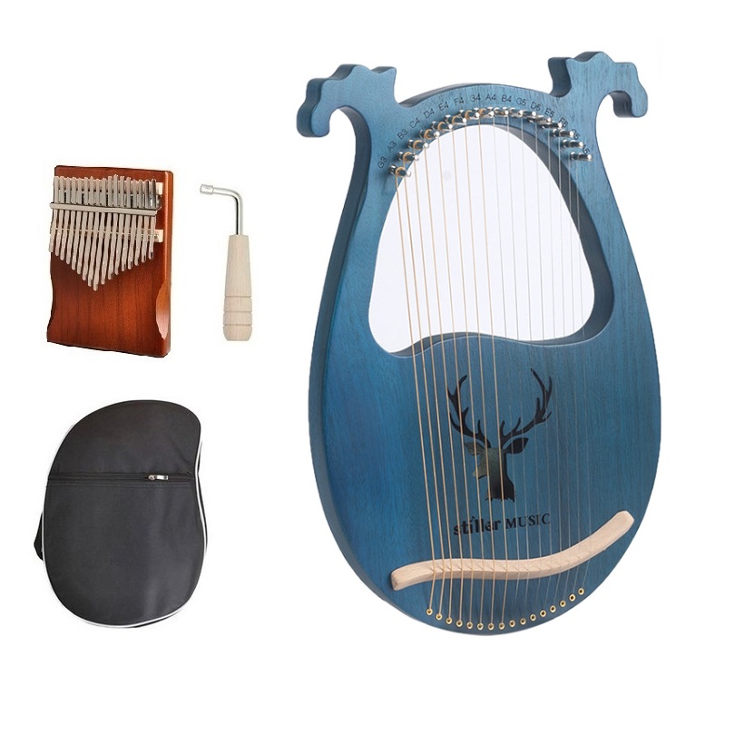 Đàn Lyre 16 dây đàn hạc Lyre Harp IME2275-MS005 Đầy đủ phụ kiện LOẠI 16 DÂY tặng đàn kalimba 17 phím gỗ nguyên khối Mahagony PJLIM72