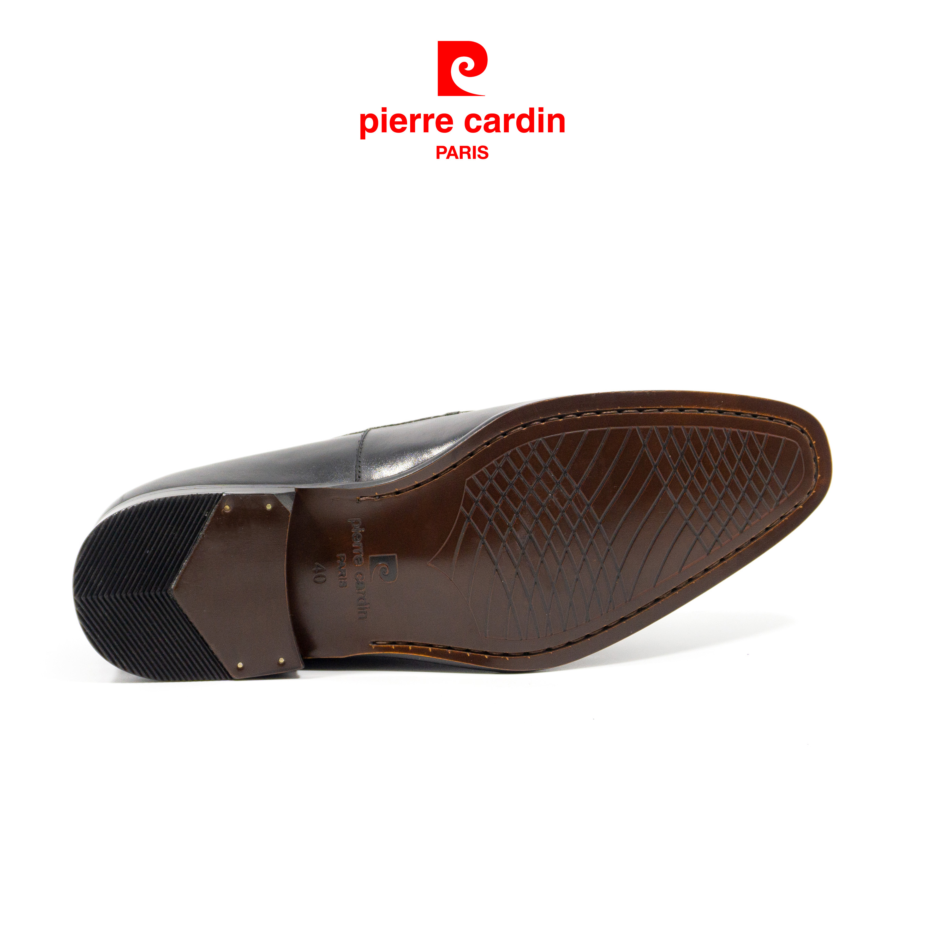 Giày tây da nam không dây Pierre Cardin PCMFWL 347, thiết kế tua rua ấn tượng, cổ điển sang trọng