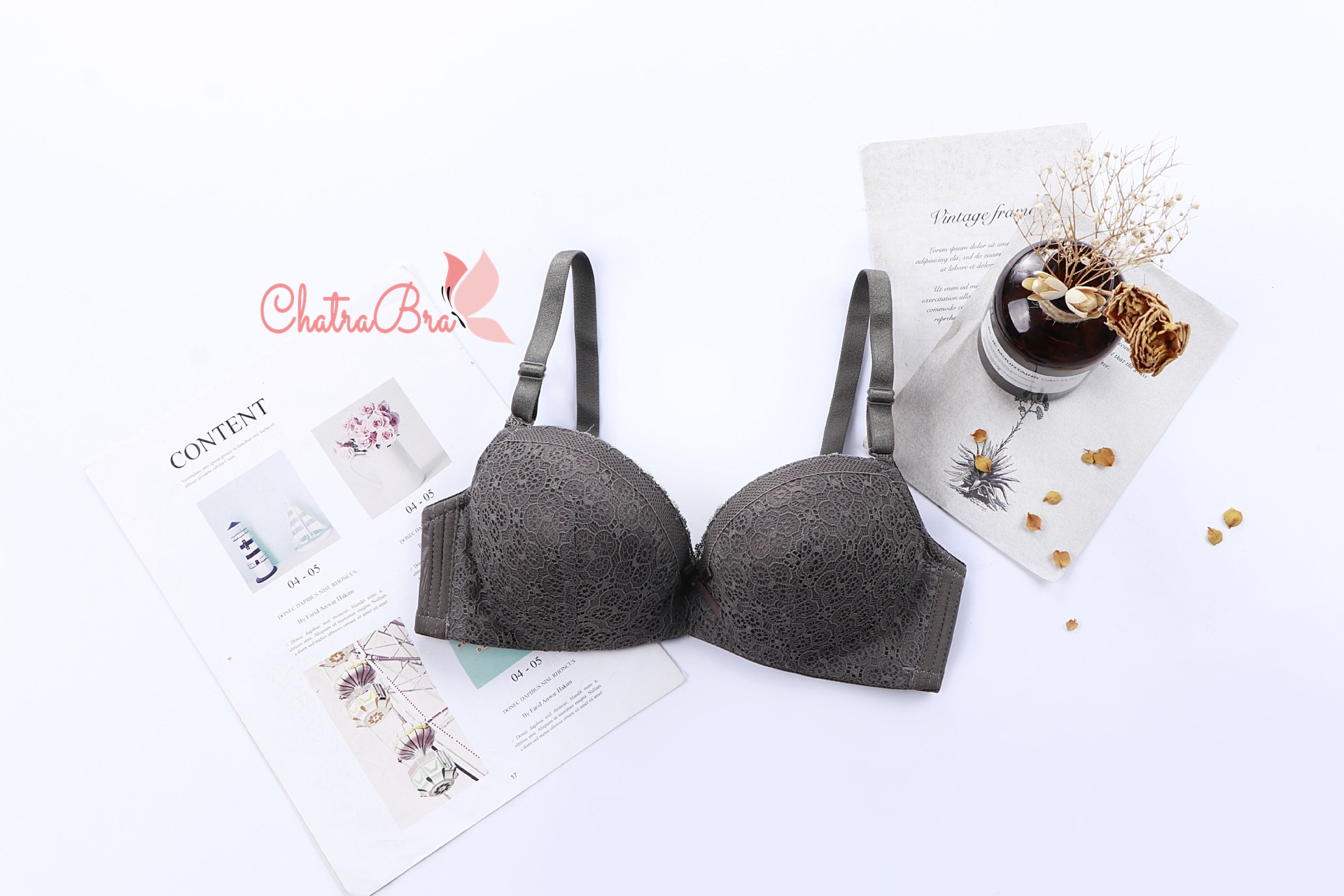 Áo lót cao cấp có gọng cúp ren thêu hoa