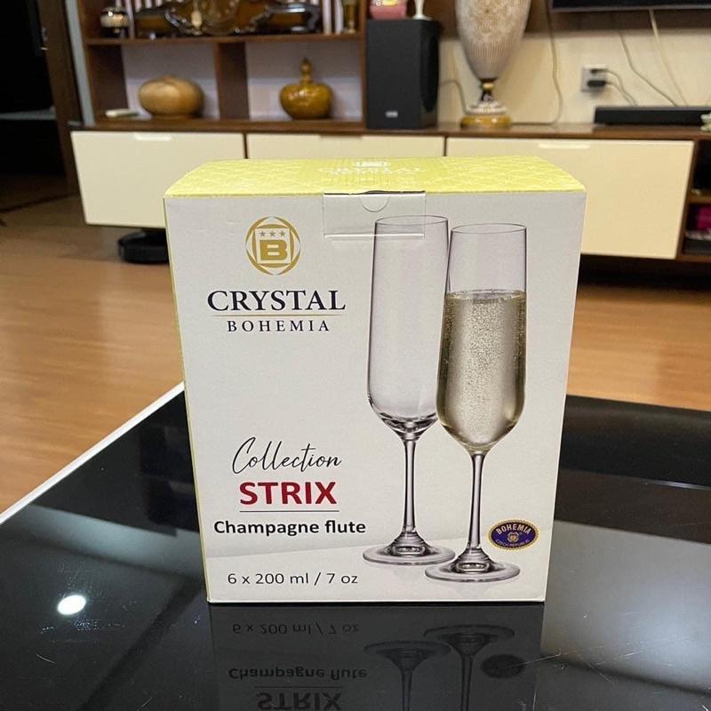 Bộ 6 ly sâm panh pha lê “ dòng Titanium” Bohemia Strix