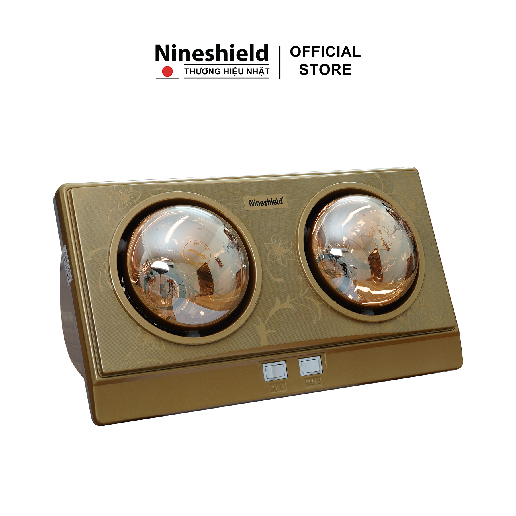 Đèn sưởi nhà tắm 2 bóng hàng chính hãng Nineshield NS042B