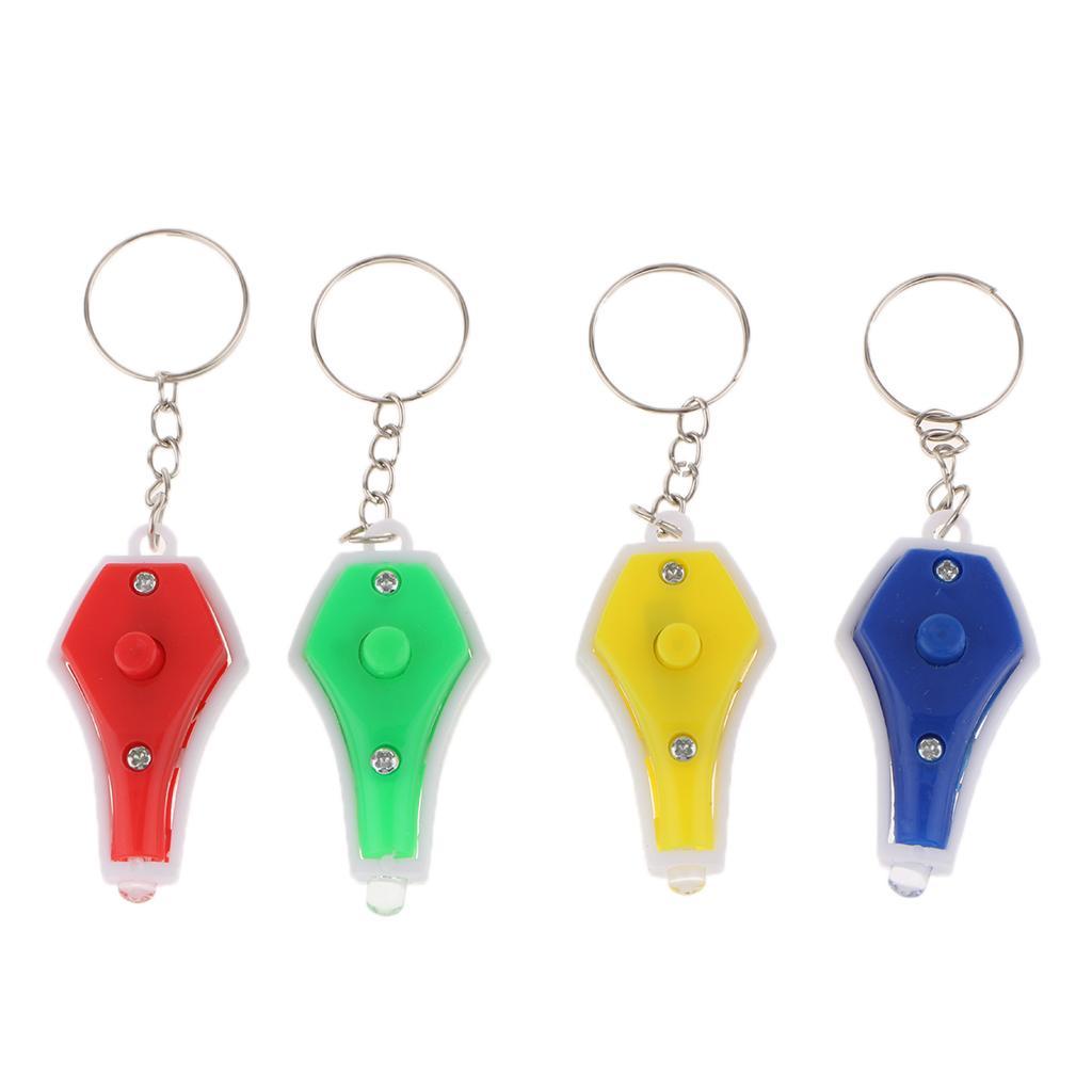 LED Light Key Chain Vase Shape Key Ring Holder 10 Pack Random Colors