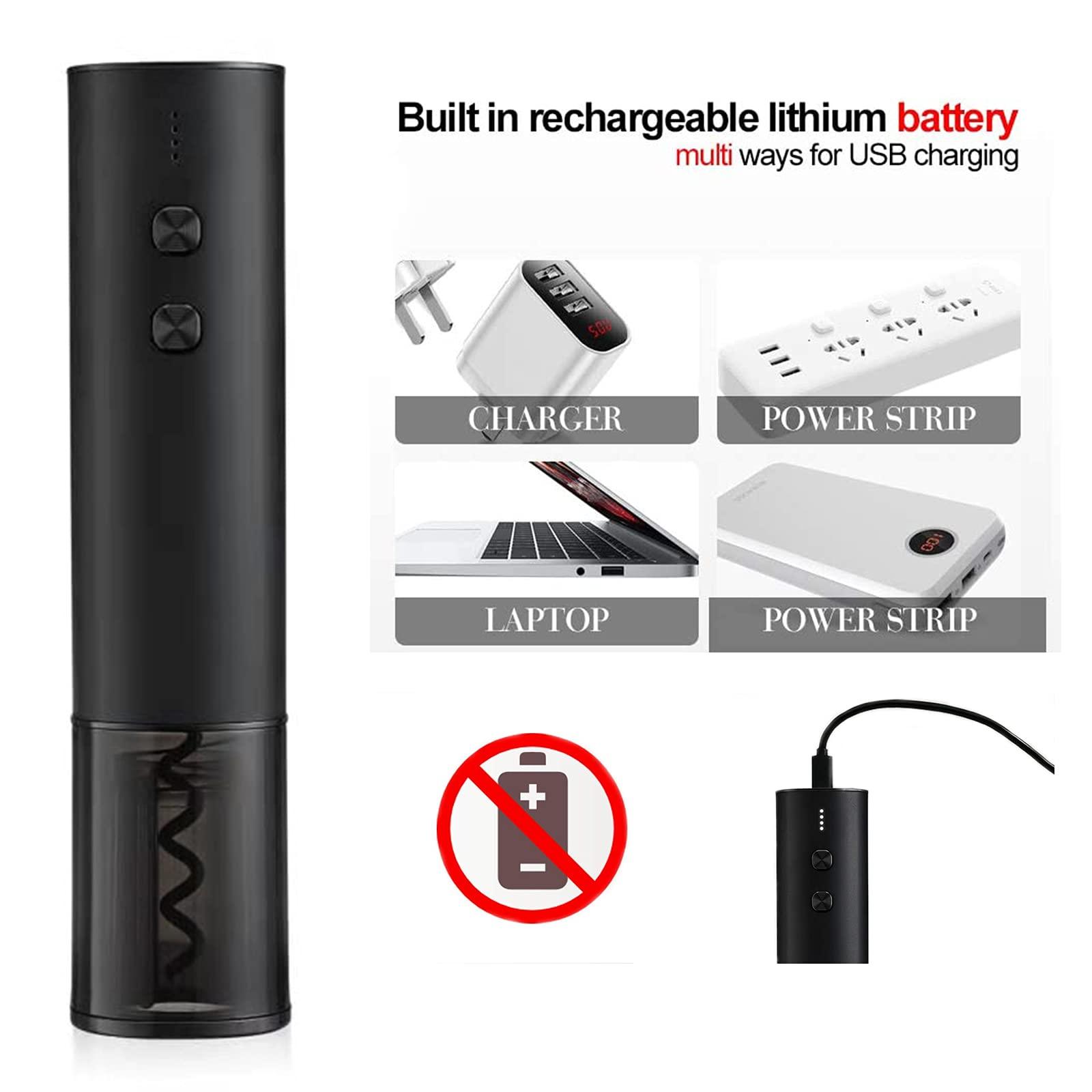 Máy mở rượu điện của nút chai điện tự động cho chai rượu, có thể sạc lại bằng máy cắt giấy bạc và cáp USB