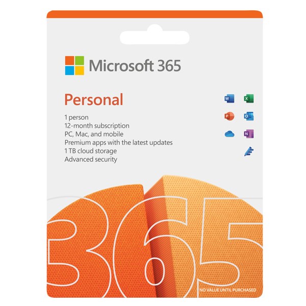 Phần mềm Microsoft 365 Personal English APAC EM Subscr 1YR Medialess P8 ( QQ2-01398 ) - Hàng Chính Hãng