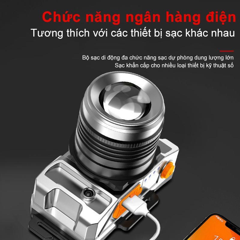 Đèn pin đội đầu 1 bóng siêu sáng chiếu xa 200m, chống thấm nước, 3 chế độ sáng có Zoom xa gần, đèn