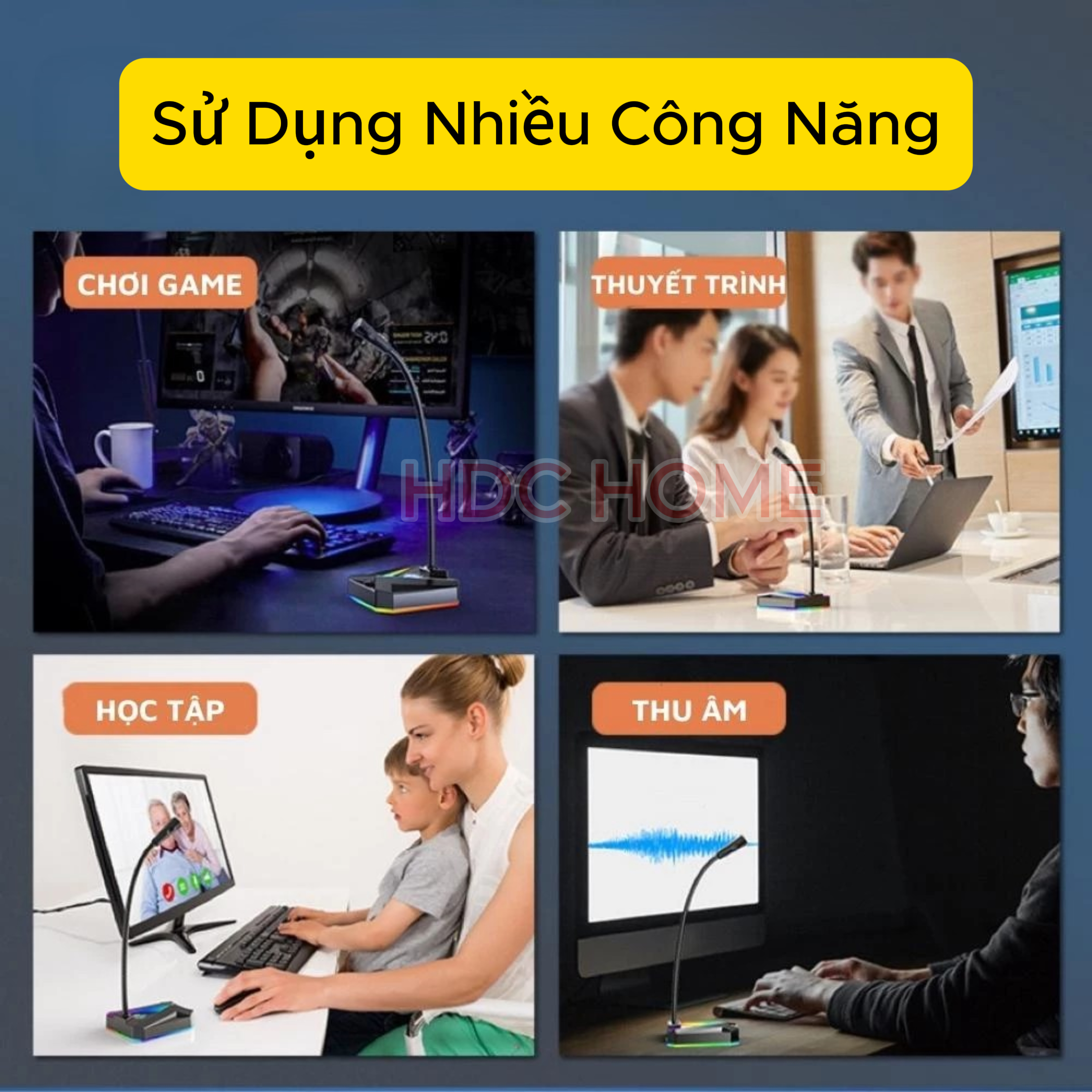 Micro Thu Âm MK10 Lọc Tiếng Ồn Cho Máy Tính Bàn, Laptop, PC Dùng Để Đàm Thoại, Dạy Học Online, Chơi Game - Hàng Nhập Khẩu