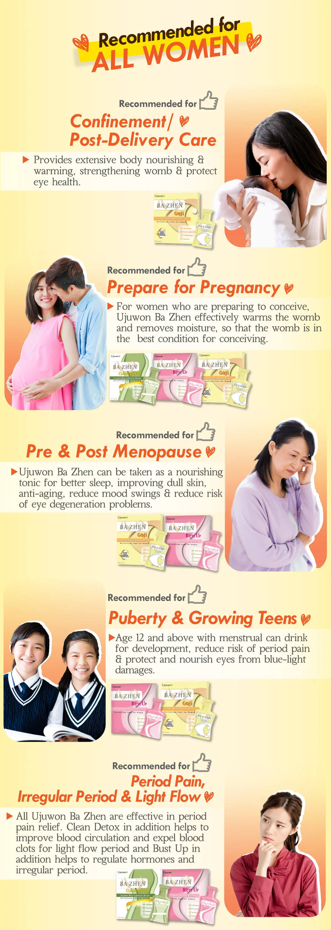 Nước uống thảo mộc giảm đau bụng kinh hiệu quả, chiết xuất quả kỷ tử giúp tăng cường thị lực bổ khí huyết, giảm khó chịu kỳ dâu rụng, Ba Zhen Ujuwon Goji
