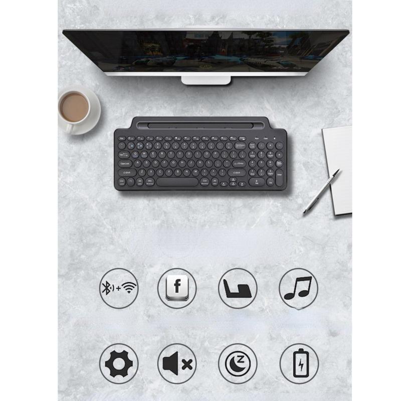 Bàn Phím Bluetooth Không Dây 2.4G Kèm Bàn Phím Cảm Ứng Thông Minh Cho Windows Laptop PC TV