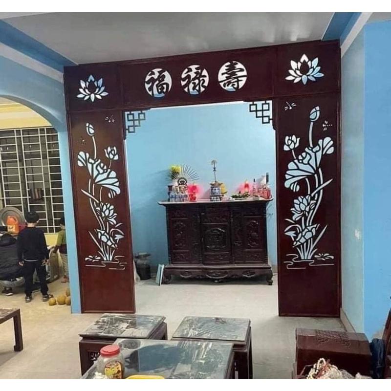 Vách tranh trí bàn thờ gỗ công nghiệp