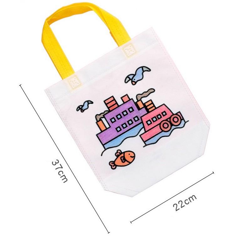 Túi xách canvas bé tự tô màu bằng vải dệt cho bé đồ chơi Simba tập tô màu sáng tạo cho trẻ