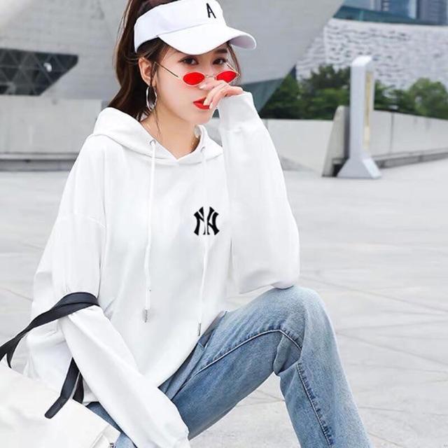 Áo hoodie unisex NY có big size đến 100kg vải nỉ bông dày mịn