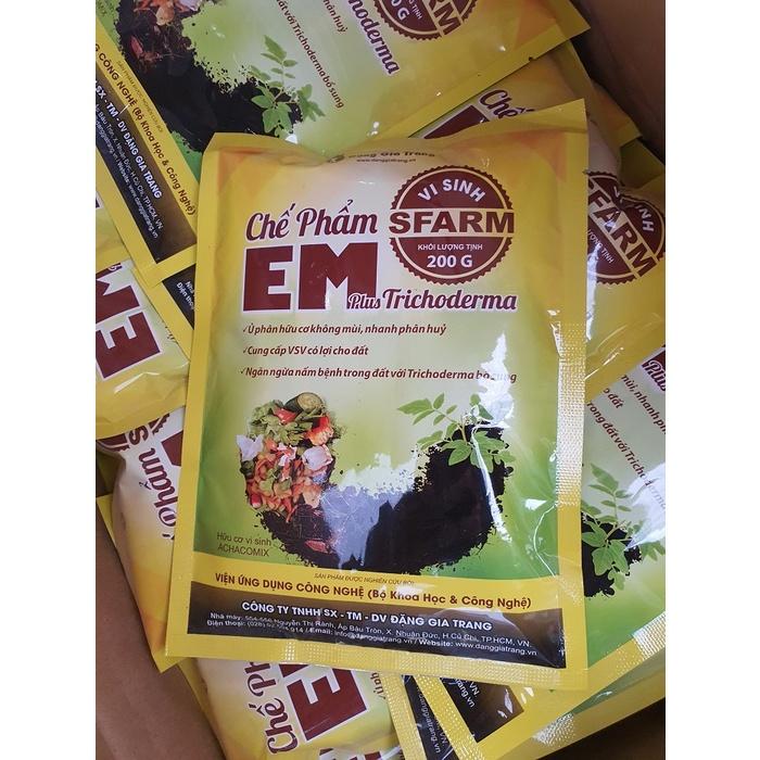 Chế Phẩm EM Plus Trichoderma Sfarm 200g phân huỷ nhanh và không mùi - Siêu Sale