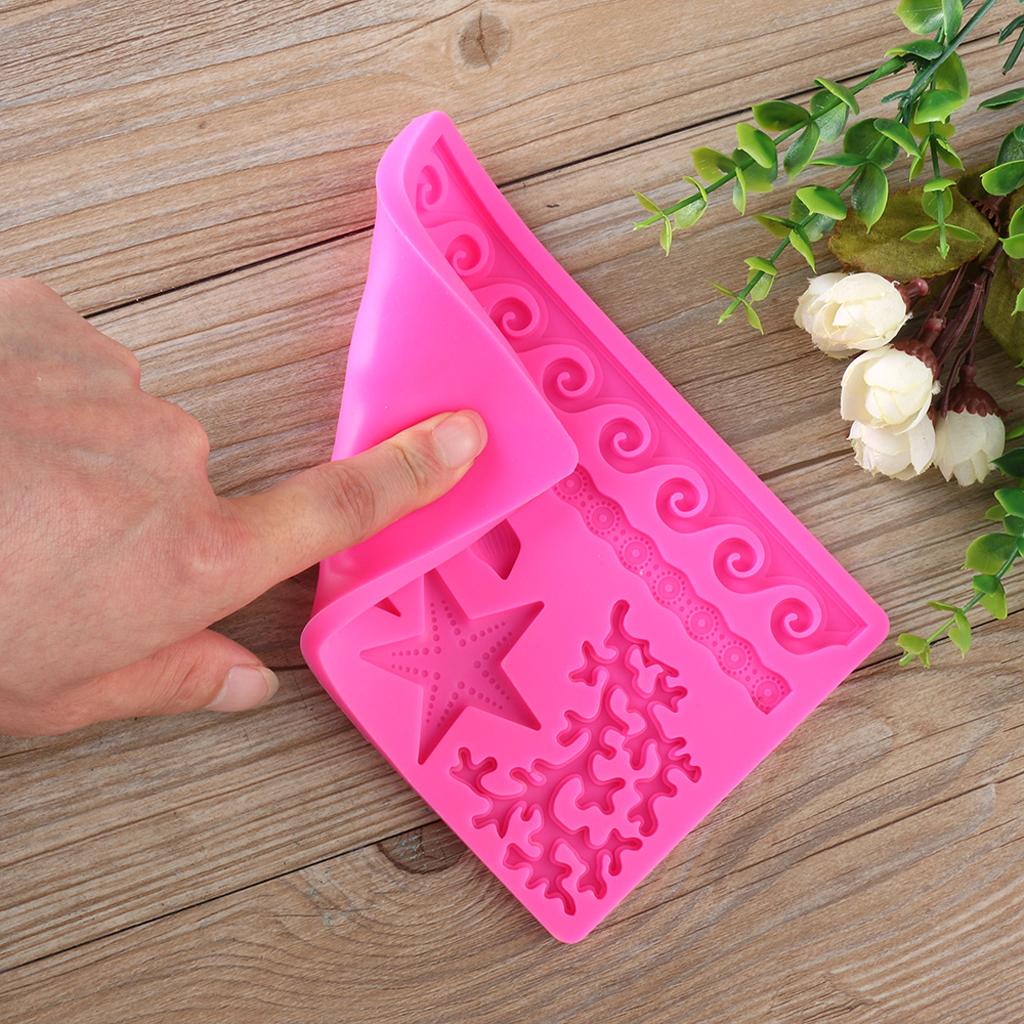 DIY 3D Ocean World Silicone Mold Fondant Cake Decorating Sugarcraft Mould