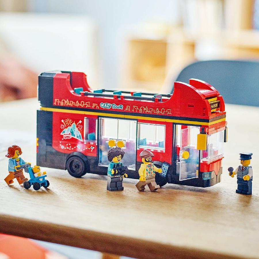 LEGO CITY 60407 Đồ Chơi Lắp Ráp Xe Buýt Hai Tầng Màu Đỏ (384 chi tiết)