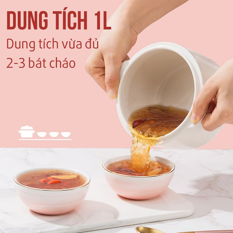 [Hàng chính hãng] Nồi Nấu Cháo Cho Bé SEKA GT68 - Nồi Hầm Cháo Chậm, Chưng Yến, Hầm Cách Thủy