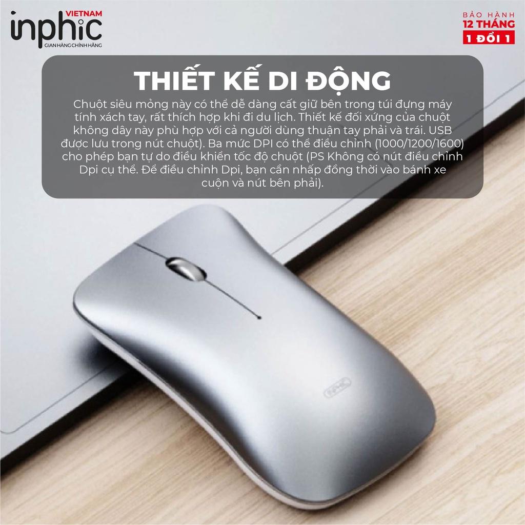 Chuột không dây Bluetooth pin sạc Inphic PM9BS - sử dụng cho Macbook, Windows - Hàng Nhập Khẩu