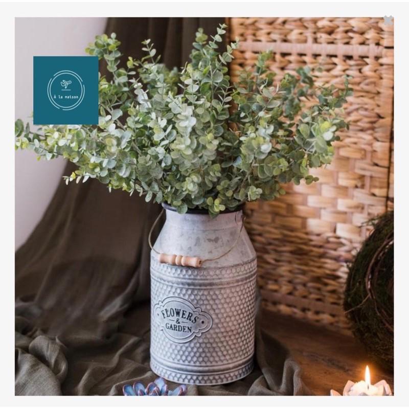 Cành lá khuynh diệp nhân tạo cao cấp 68cm nhiều nhánh lá, lá giả lá decor trang trí sang trọng