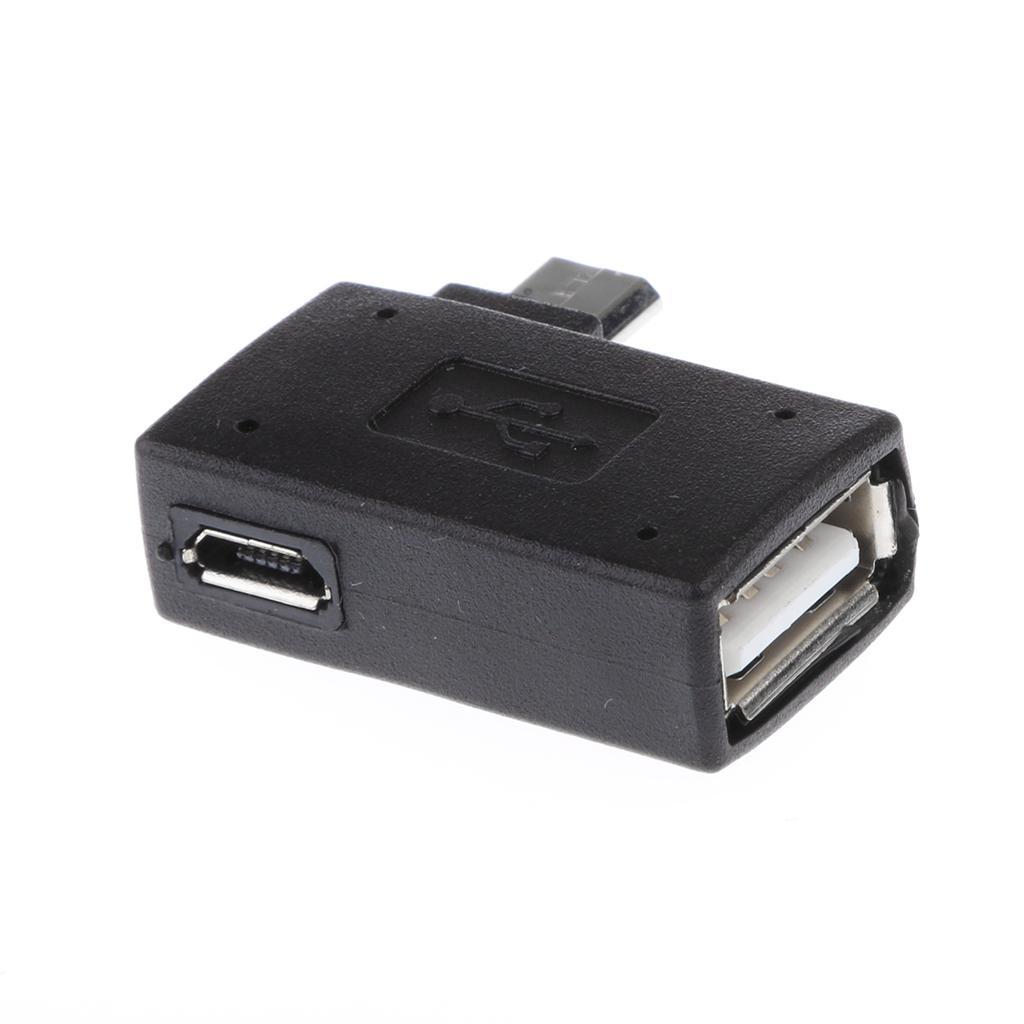 5 Pieces 90 degree Right Angle Micro USB 2.0 OTG Host Adapter Connector with USB