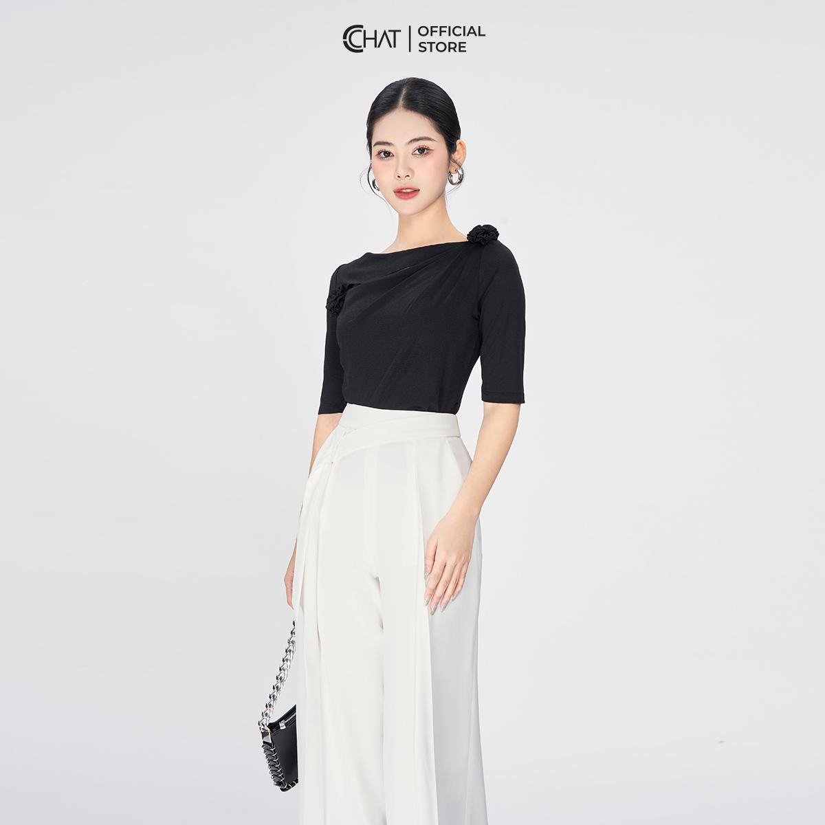Quần Ống Rộng  Dáng Suông Âu Tà Bong Dây Vắt Chất Tuytsi Cao Cấp 53QDS2016ST