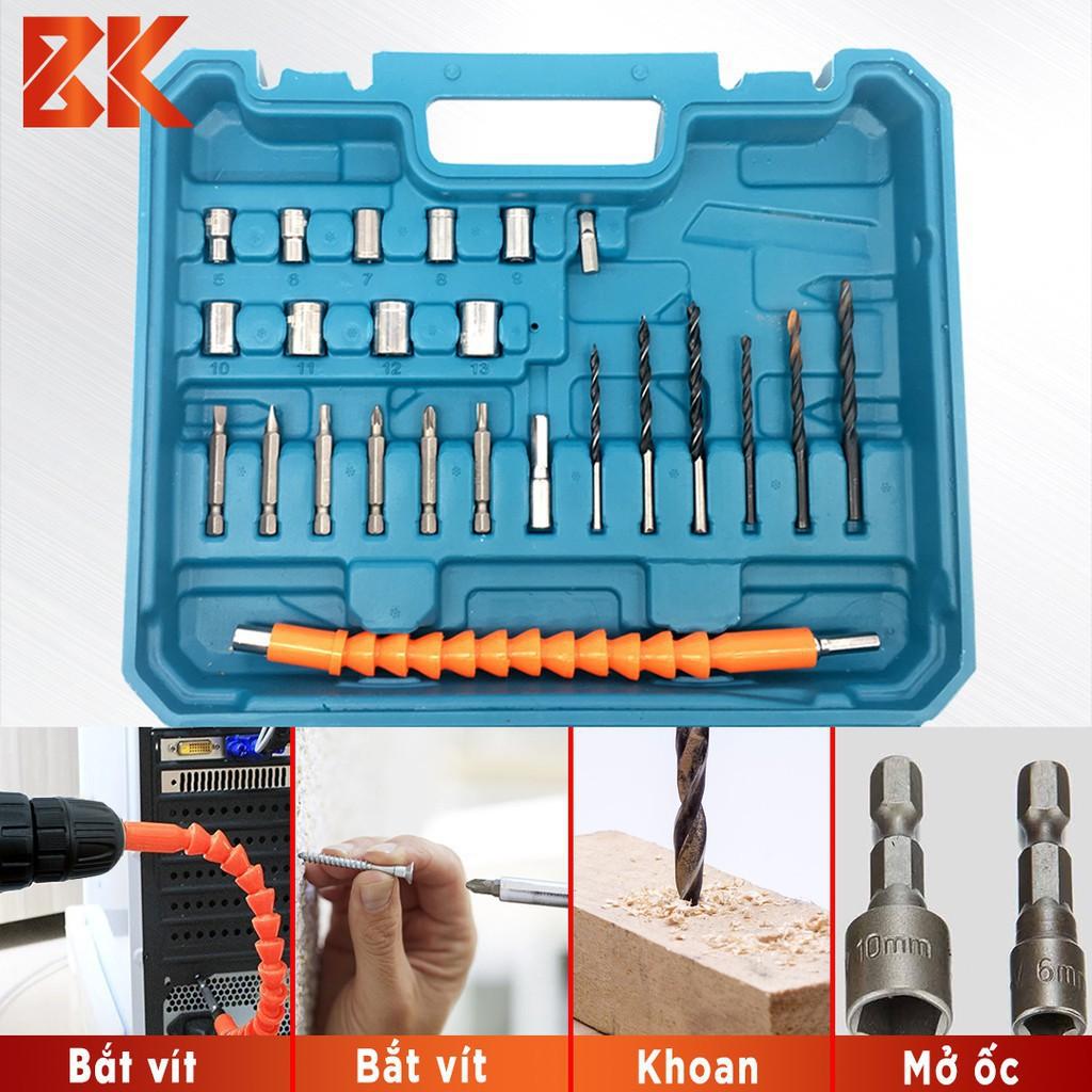 Máy Khoan Pin Bê Tông Bắt Vít MAKITA 24V - 3 chức năng- 2 Pin 4Ah - Khoan Sắt, Gỗ, Bắn Vít