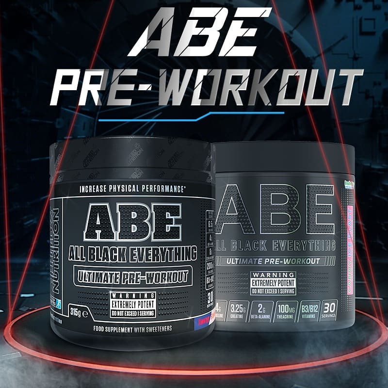 Combo Thực Phẩm Bổ Sung Tăng sức mạnh Pre-Workout ABE hỗ trợ tăng sức bền sức mạnh đốt mỡ giảm cân vị kẹo the & bình lắc