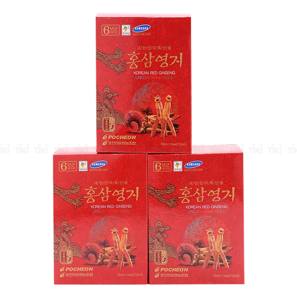 Nước Hồng Sâm Linh Chi Pocheon Hàn Quốc 6 Năm Tuổi (70ml X 30 Gói)