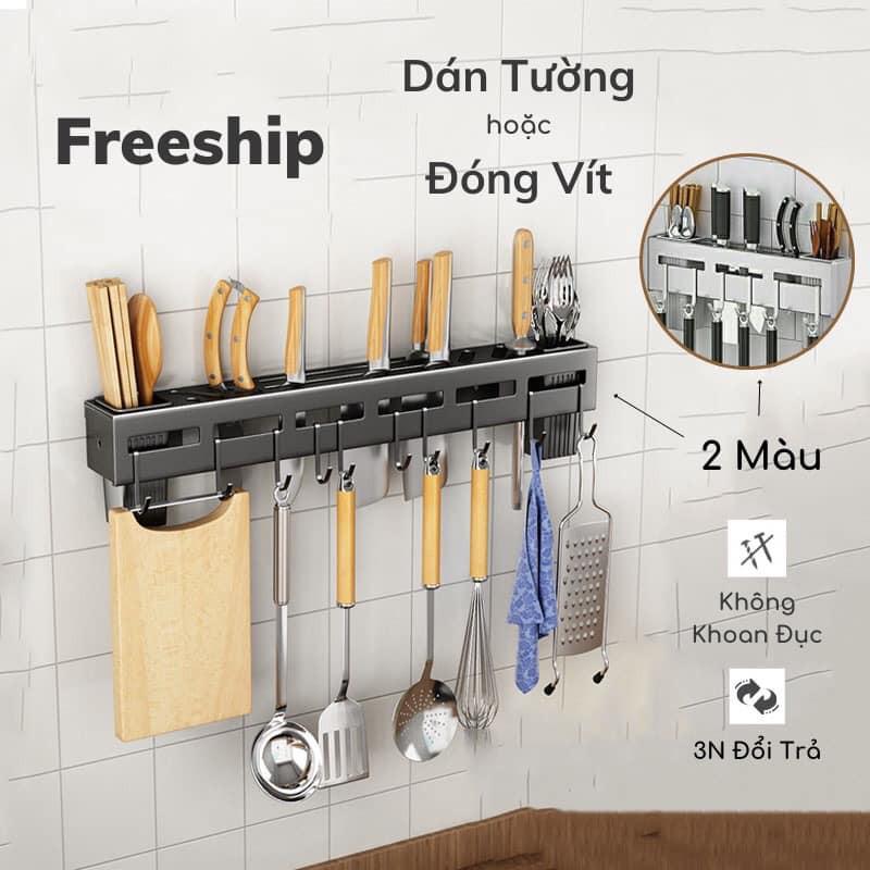 Kệ treo đồ nhà bếp đa năng Phú Khang, kệ treo dao inox cao cấp gắn tường thông minh - kagu