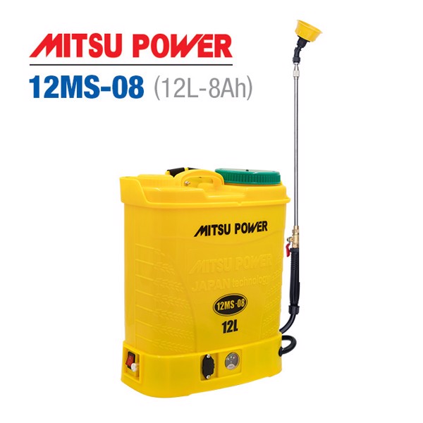 Bình xịt khử trùng, tưới cây Mitsu Power 12MS-08 | Bình phun xịt 12 lít | 12V-8AH
