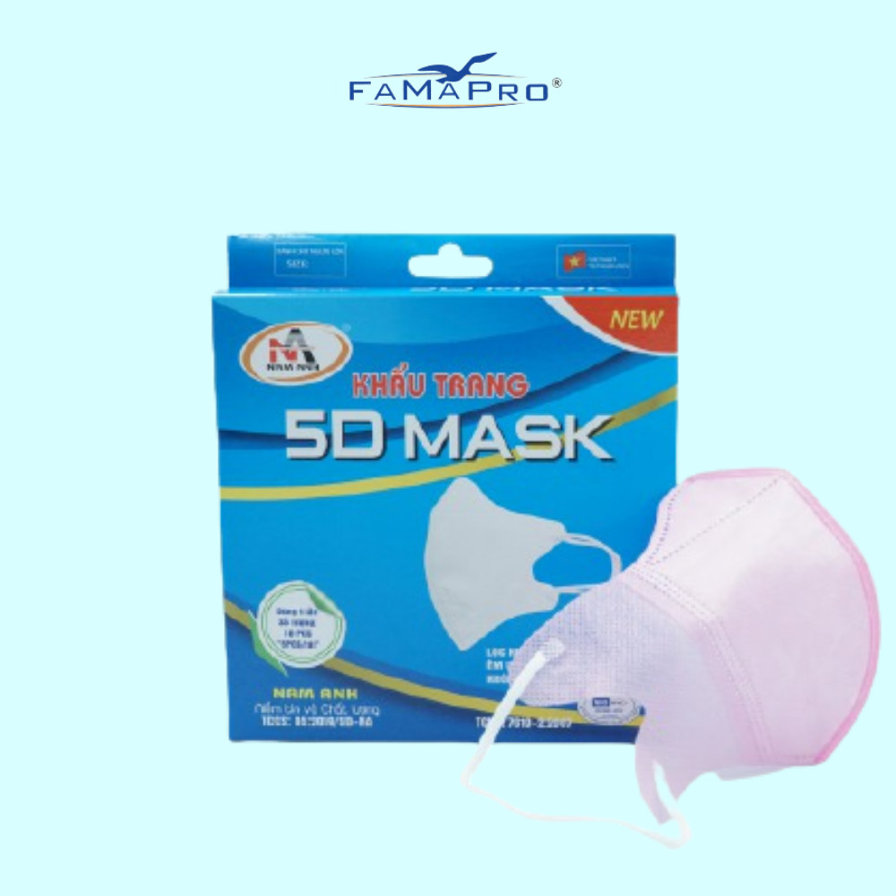- Khẩu trang y tế kháng khuẩn 3 lớp Famapro 5D Mask