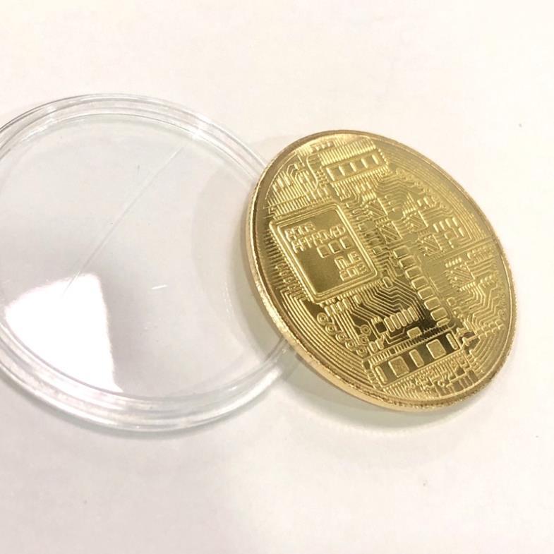 Đồng Xu Bitcoinn Mạ Vàng 24k Tài Lộc May Mắn