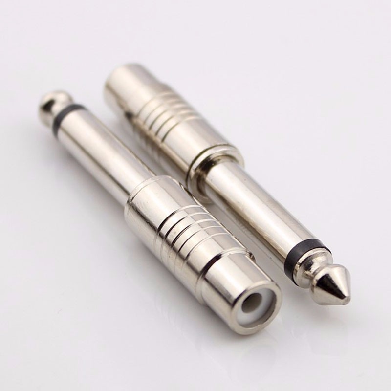 Bộ 2 jack 6.5mm ra av cái - đầu chuyển 6 ly ra AV