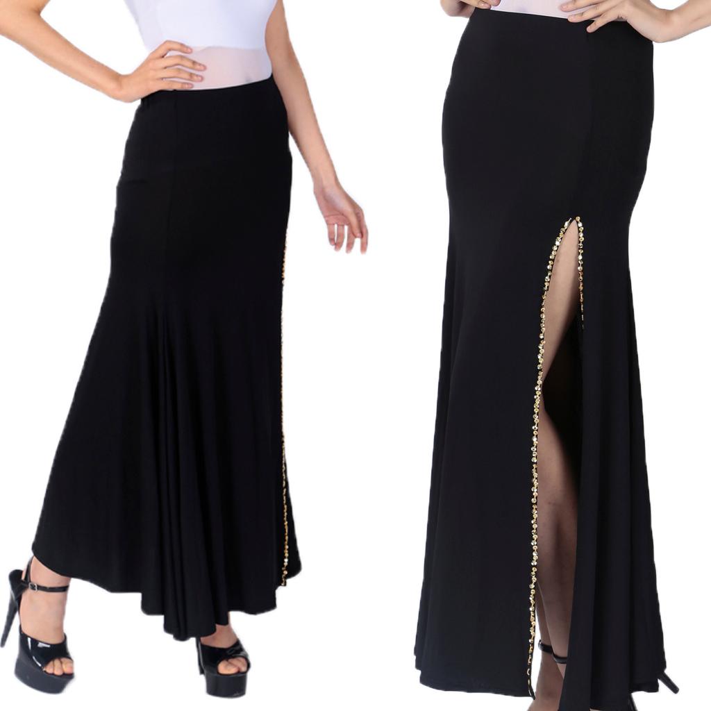 Women's Belly Dance Costumes One Side Slit Long Skirt Tight Hip Split Skirt