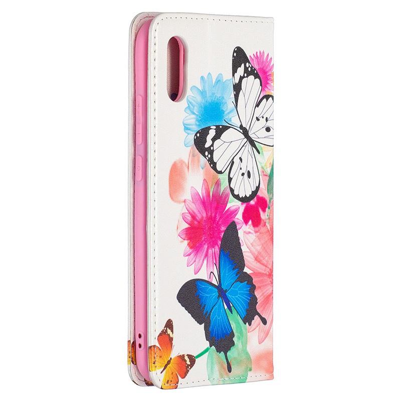 Ốp điện thoại da nắp lật họa tiết hoa cho Xiaomi Mi 10T Pro 5G 10T Lite Redmi 9 9A 9C