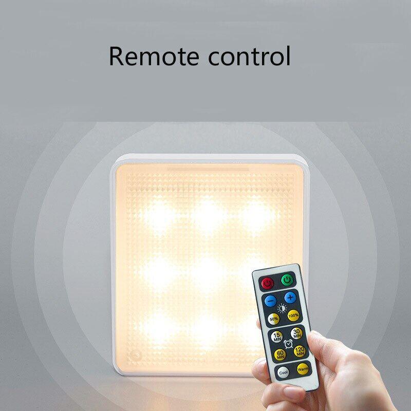 LED Night lights, White shell, 3000-6000K lighting, Wireless remote/ touch dimmable lamp, For living room, bedroom, stairs, corridor, cabinet mini night light, Use battery power, 0.45W
